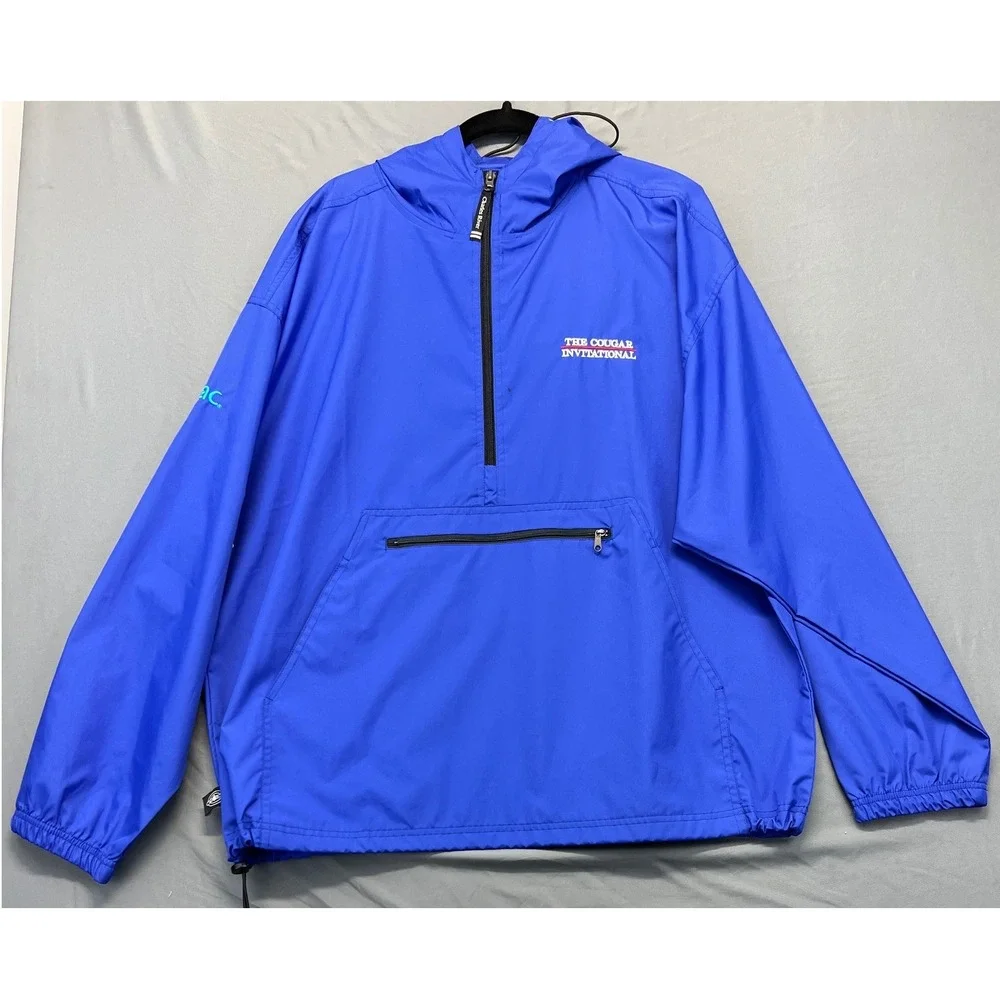 Charles River Windbreaker Jacket Men XL Blue Good Cougar Invitational Aflac Zip